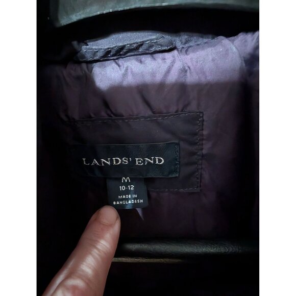 Land’s End Women’s Maxi Puffer 80% Down Winter Coat w/ Hood Size Medium M 10-12 - Picture 3 of 7